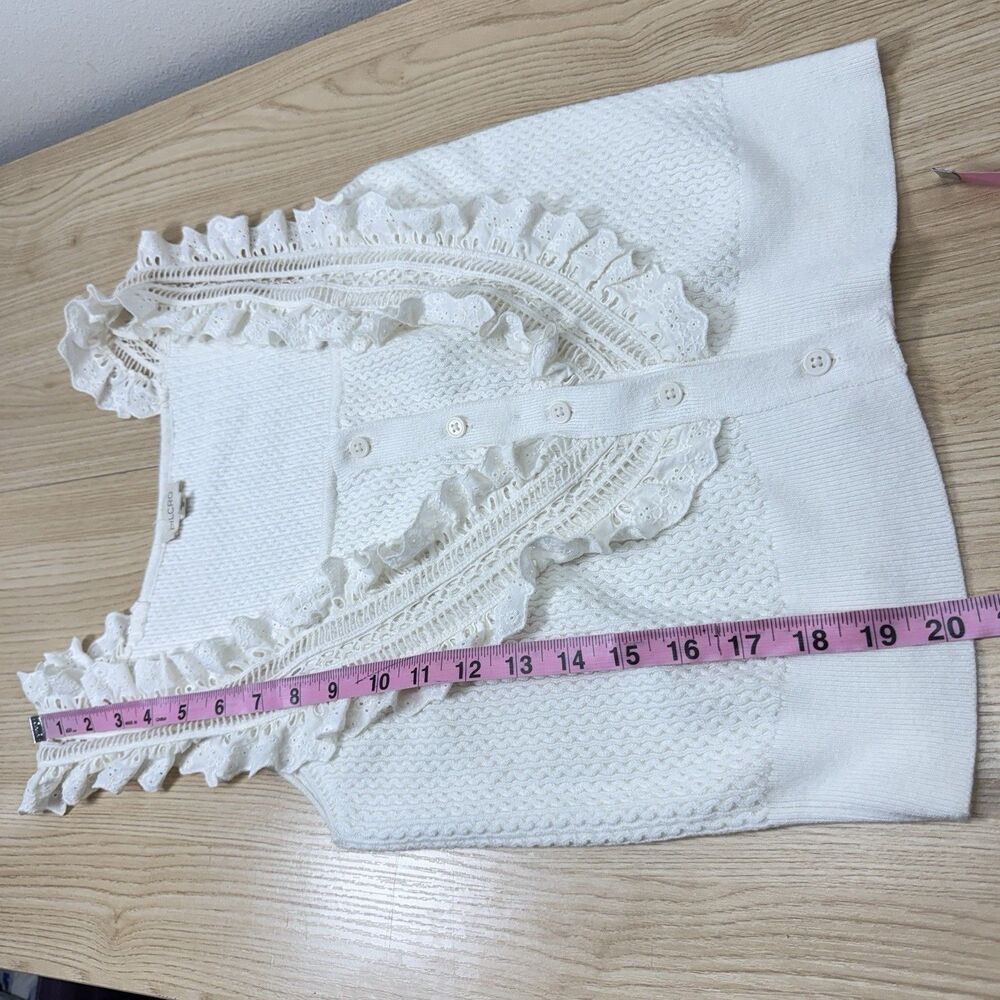 Anthropologie Pilcro White Eyelet Ruffle Tank Top - Picture 9 of 10